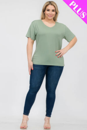 - Plus Size Basic Short Sleeve T-shirt - womens t-shirt at TFC&H Co.