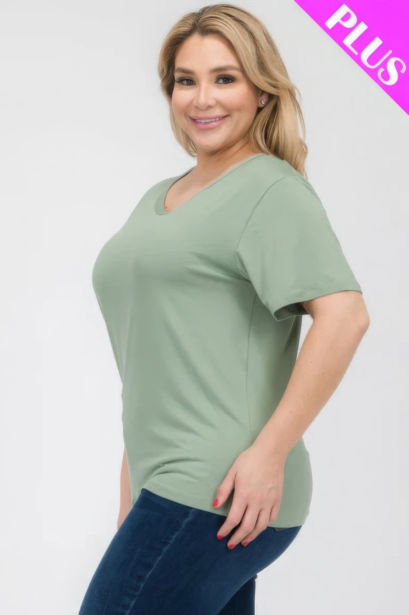 - Plus Size Basic Short Sleeve T-shirt - womens t-shirt at TFC&H Co.