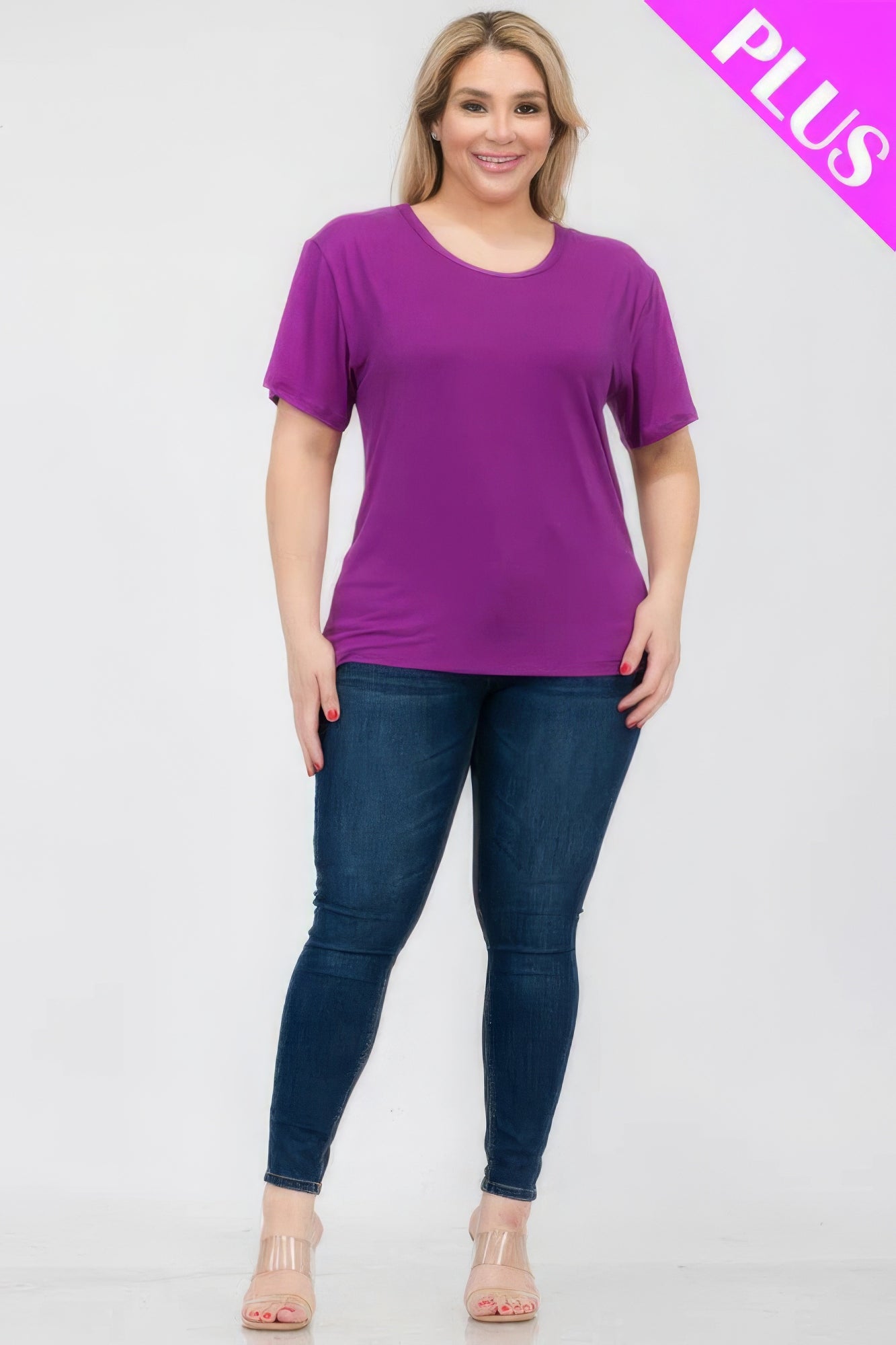 - Plus Size Basic Short Sleeve T-shirt - womens t-shirt at TFC&H Co.