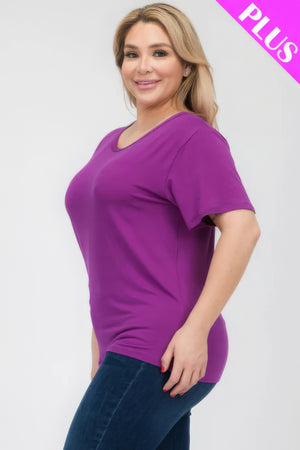 - Plus Size Basic Short Sleeve T-shirt - womens t-shirt at TFC&H Co.