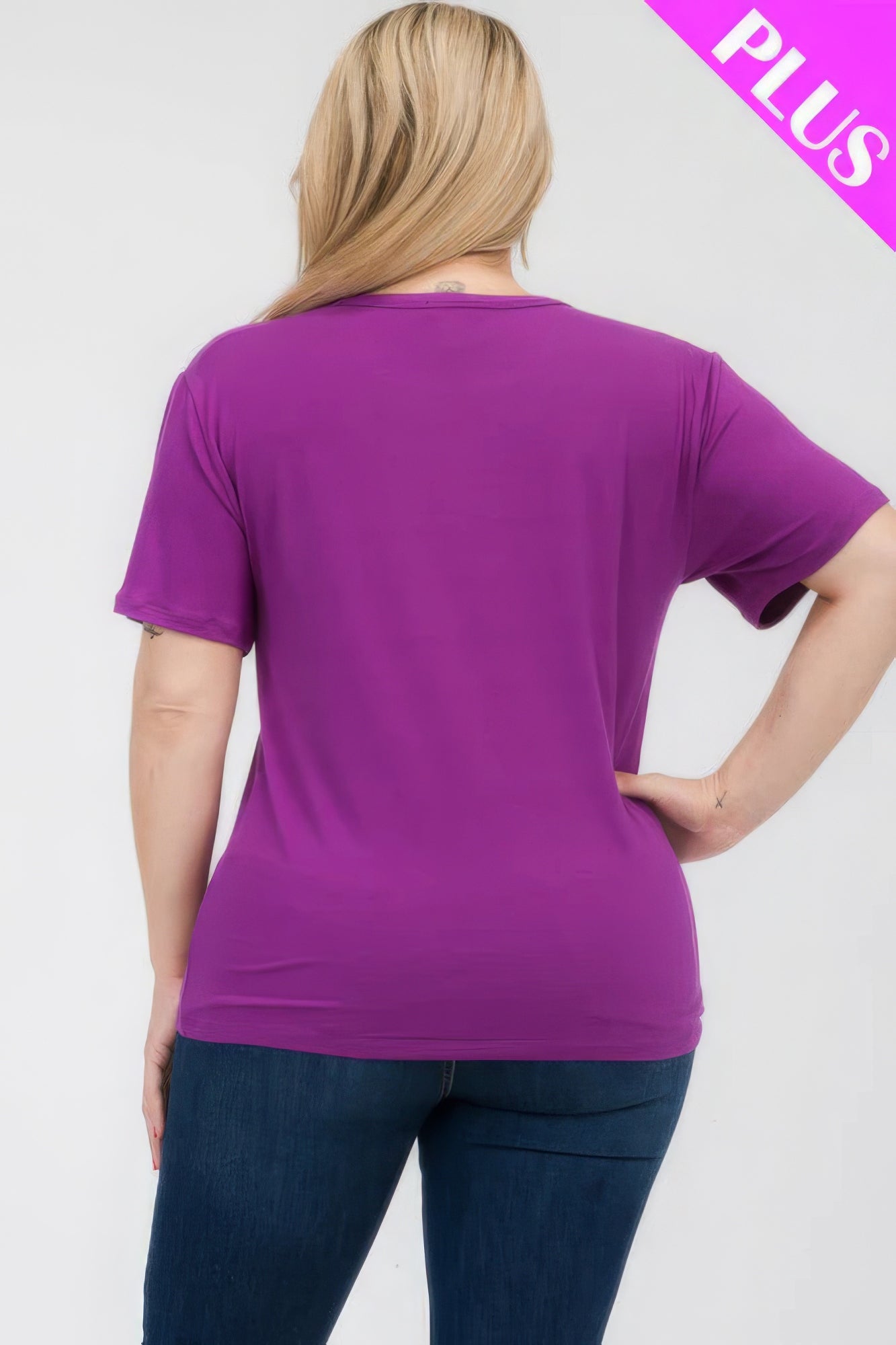 - Plus Size Basic Short Sleeve T-shirt - womens t-shirt at TFC&H Co.