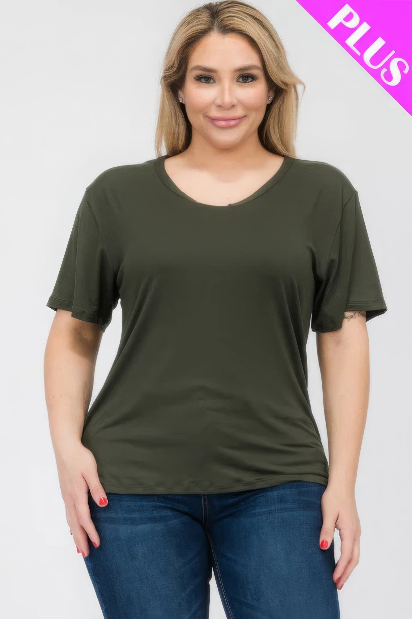 - Plus Size Basic Short Sleeve T-shirt - womens t-shirt at TFC&H Co.