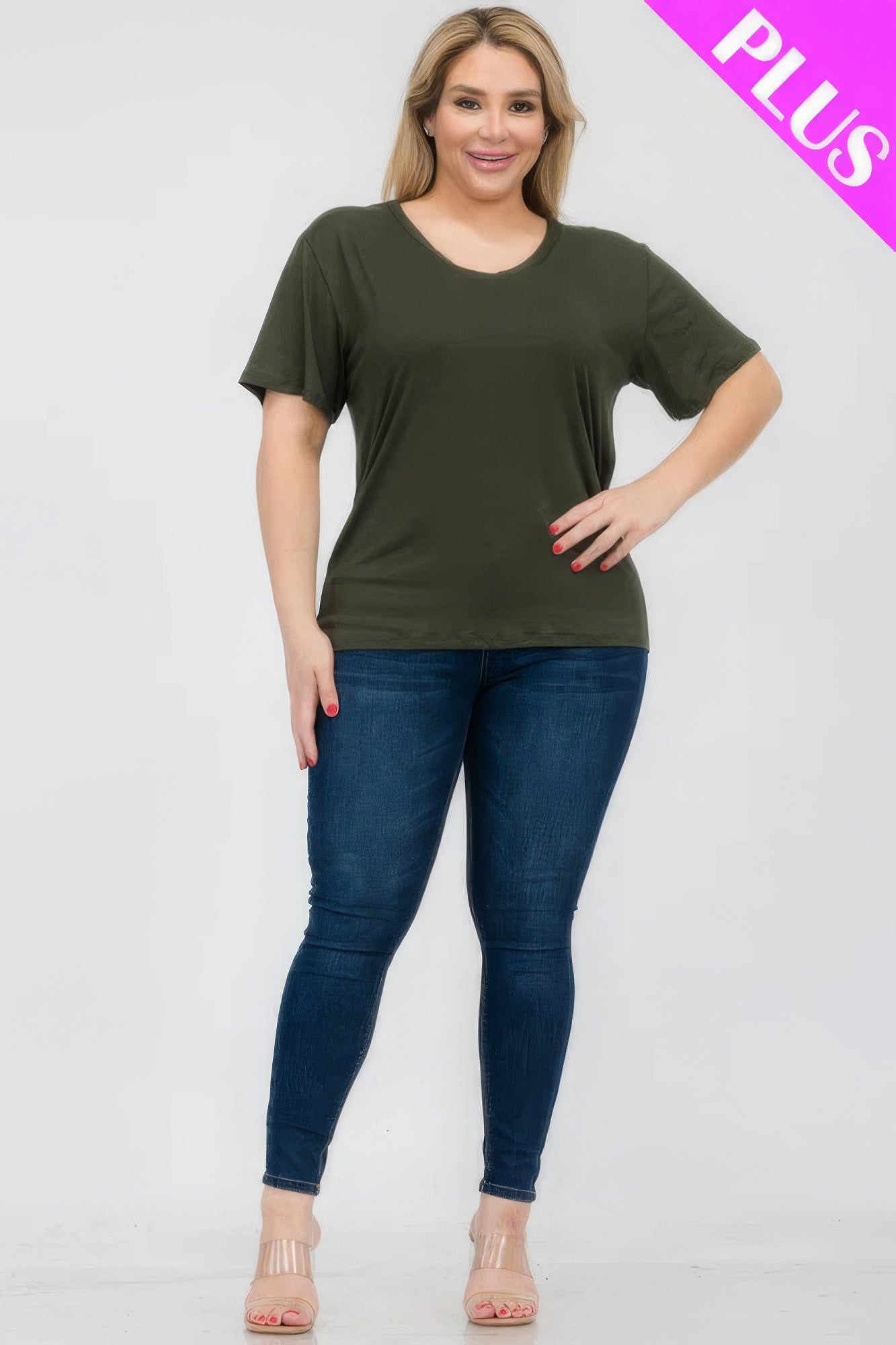 - Plus Size Basic Short Sleeve T-shirt - womens t-shirt at TFC&H Co.