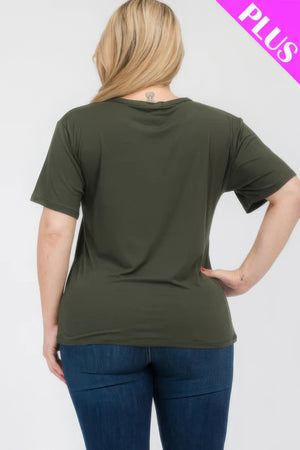 - Plus Size Basic Short Sleeve T-shirt - womens t-shirt at TFC&H Co.