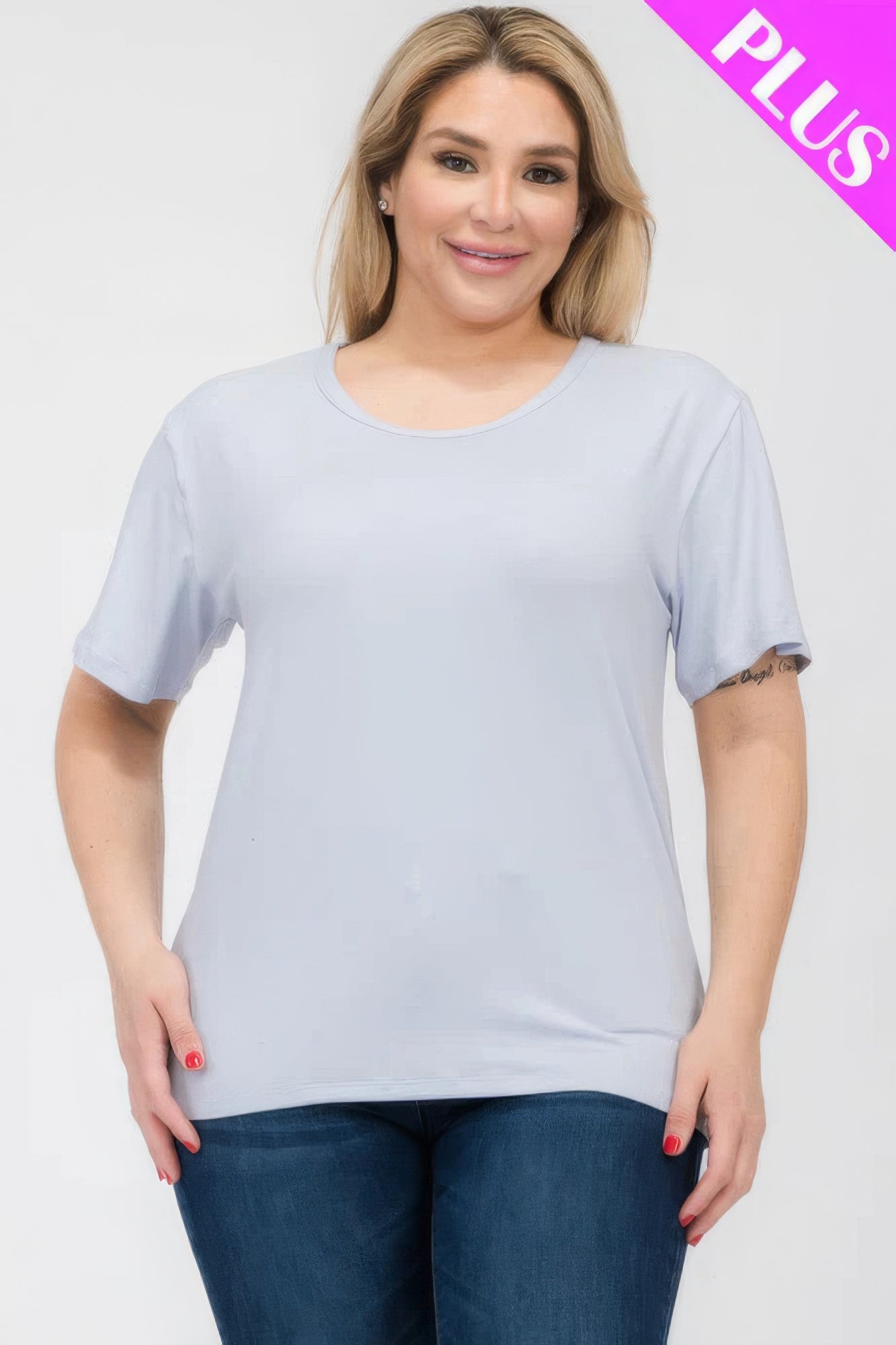 - Plus Size Basic Short Sleeve T-shirt - womens t-shirt at TFC&H Co.