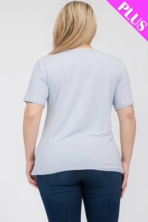 - Plus Size Basic Short Sleeve T-shirt - womens t-shirt at TFC&H Co.