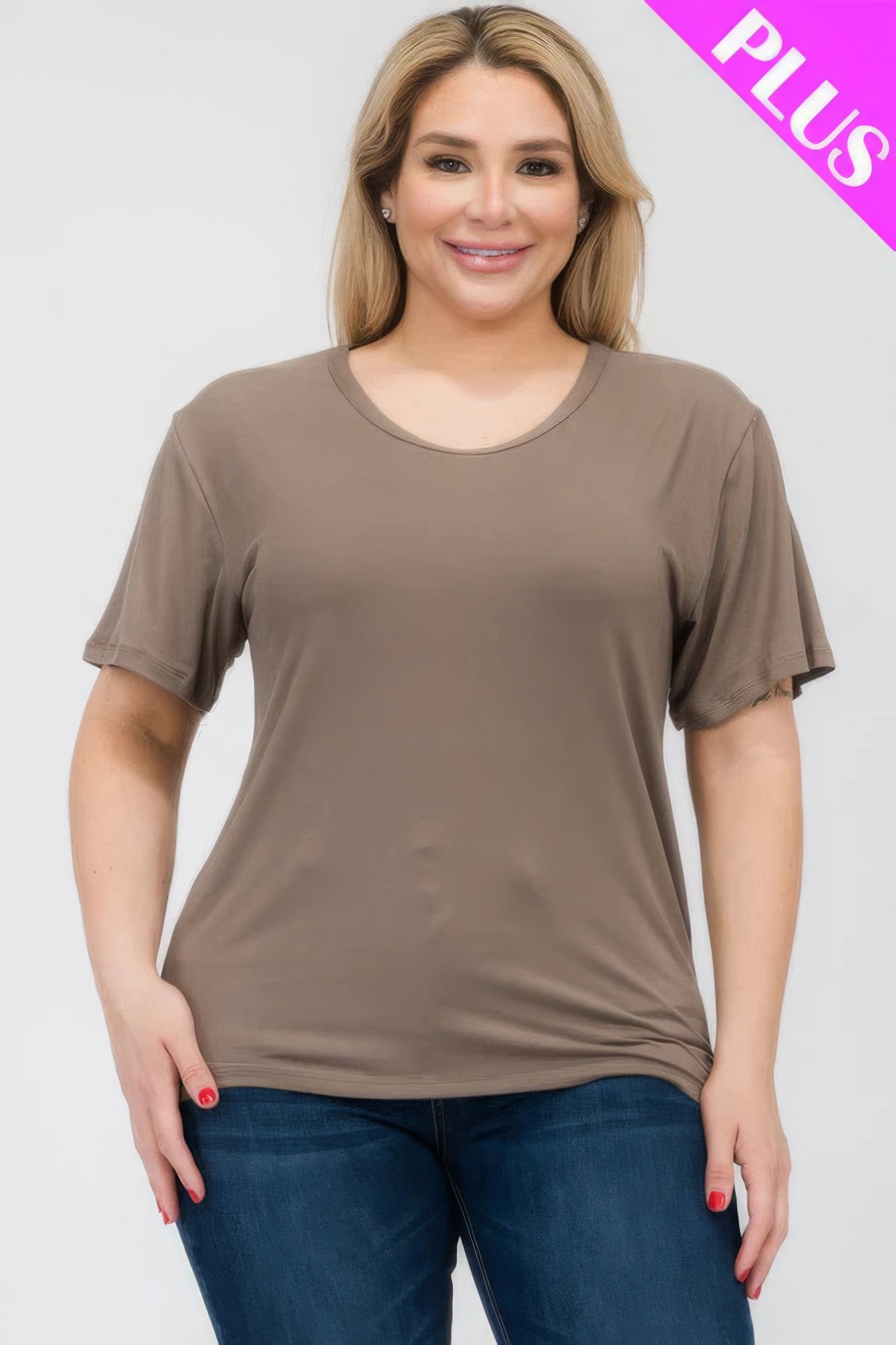 - Plus Size Basic Short Sleeve T-shirt - womens t-shirt at TFC&H Co.