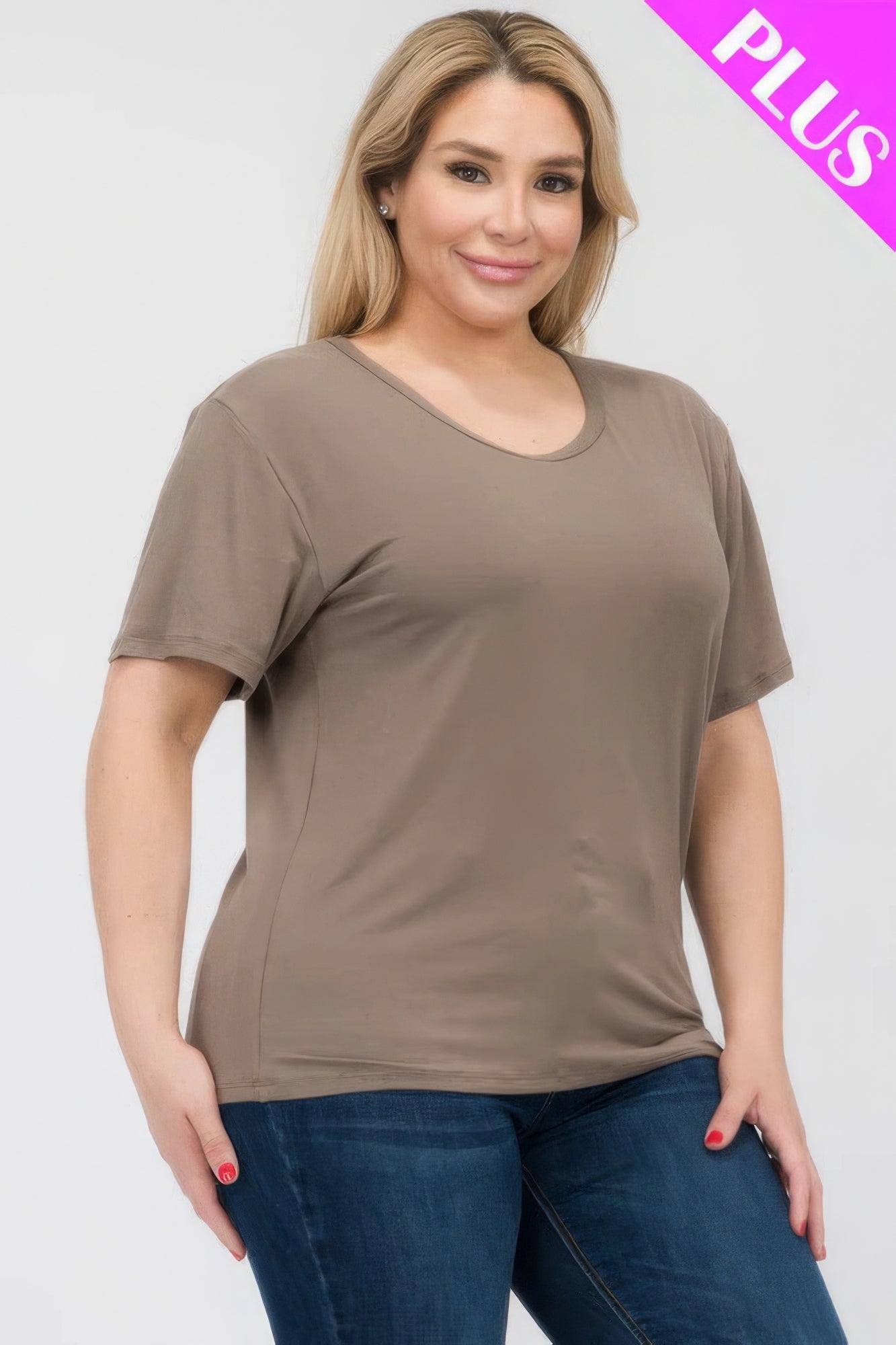 - Plus Size Basic Short Sleeve T-shirt - womens t-shirt at TFC&H Co.