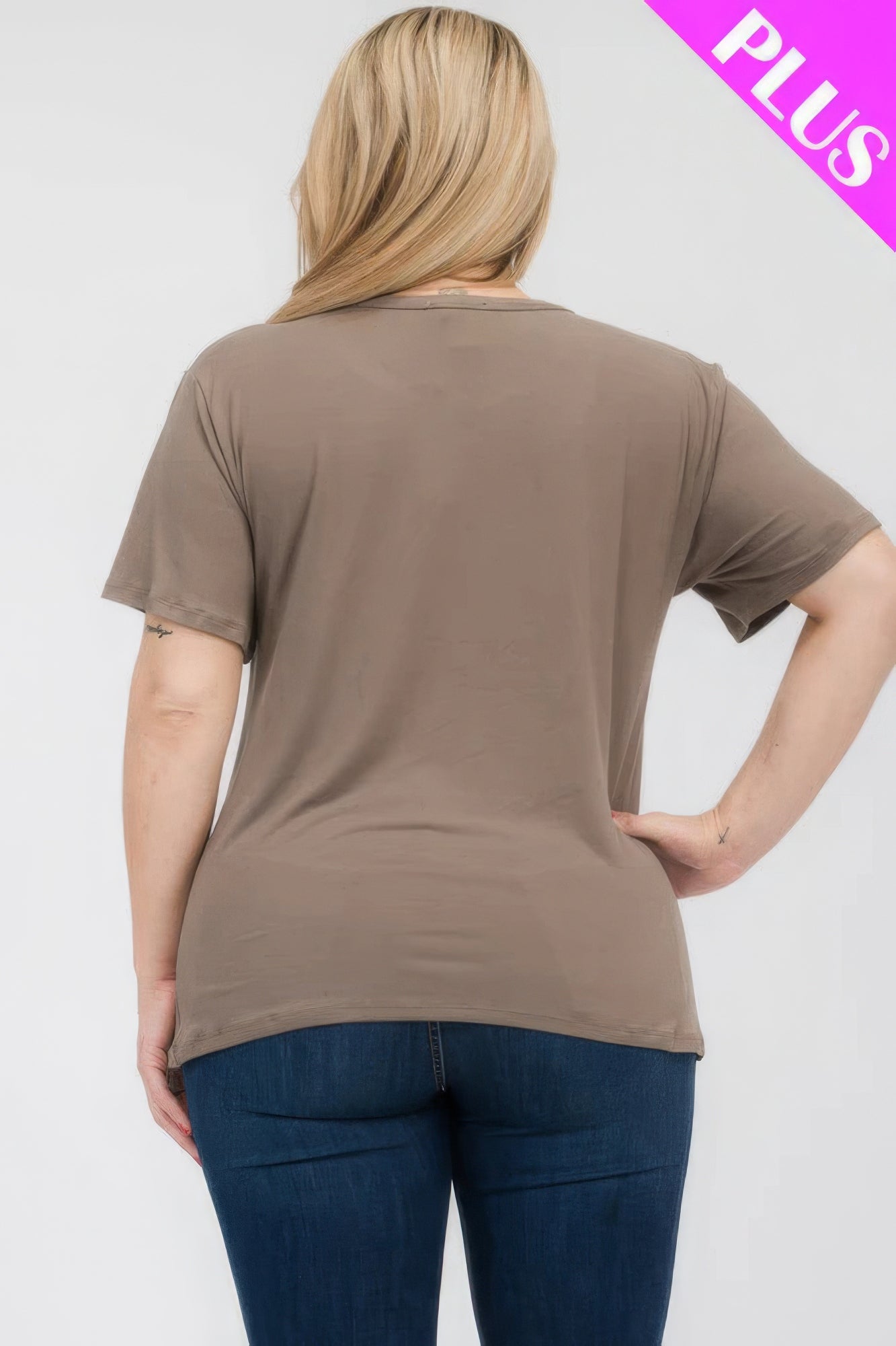 - Plus Size Basic Short Sleeve T-shirt - womens t-shirt at TFC&H Co.