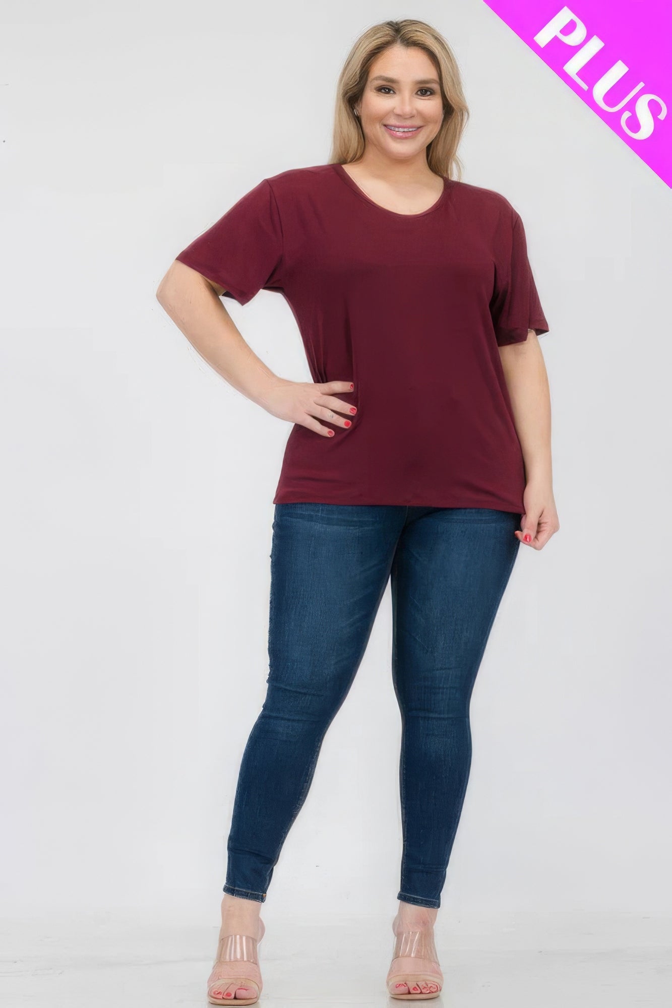 - Plus Size Basic Short Sleeve T-shirt - womens t-shirt at TFC&H Co.