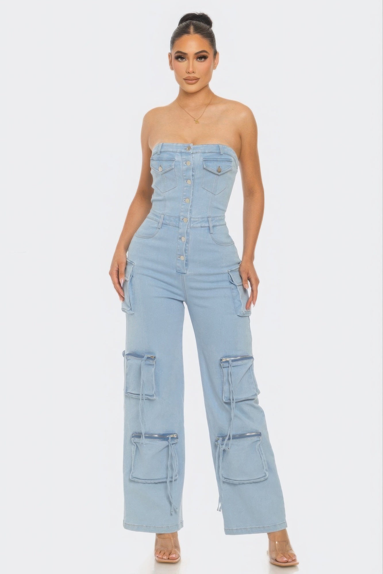 - Stretch Denim Jumpsuit for Women - womens jumpsuit at TFC&H Co.