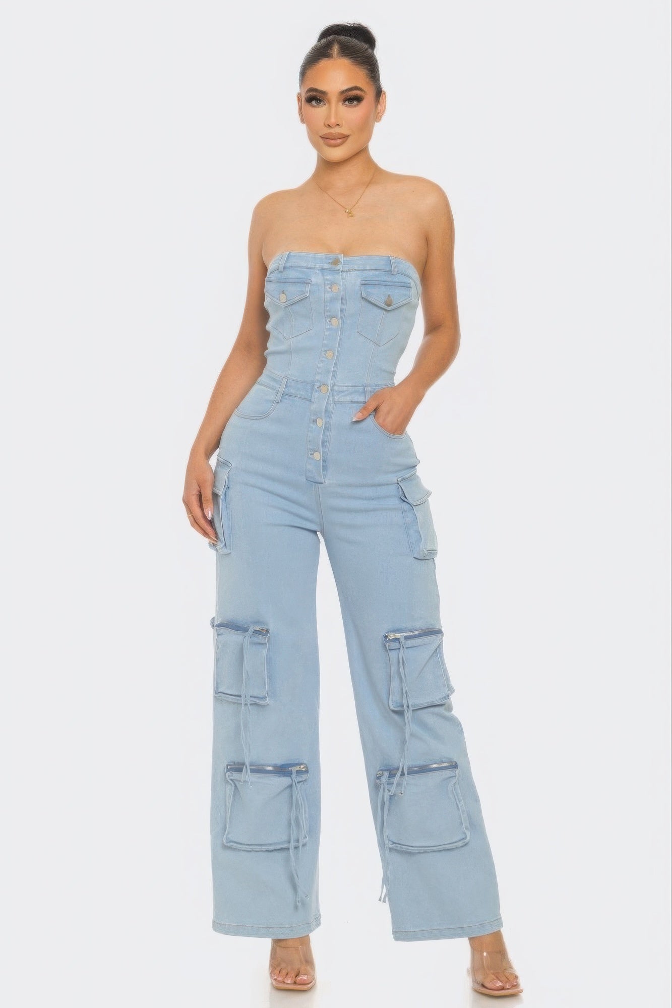 - Stretch Denim Jumpsuit for Women - womens jumpsuit at TFC&H Co.