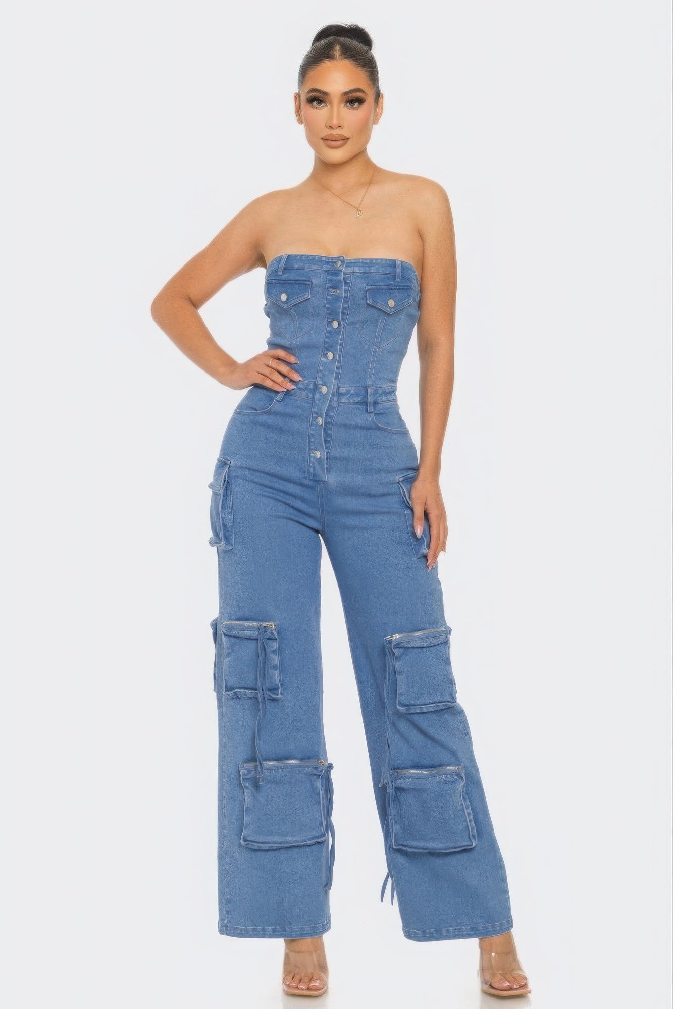 - Stretch Denim Jumpsuit for Women - womens jumpsuit at TFC&H Co.