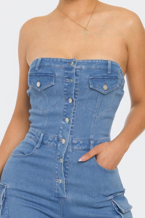 - Stretch Denim Jumpsuit for Women - womens jumpsuit at TFC&H Co.