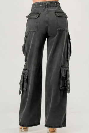 - Belted Denim Cargo Jean - womens jeans at TFC&H Co.