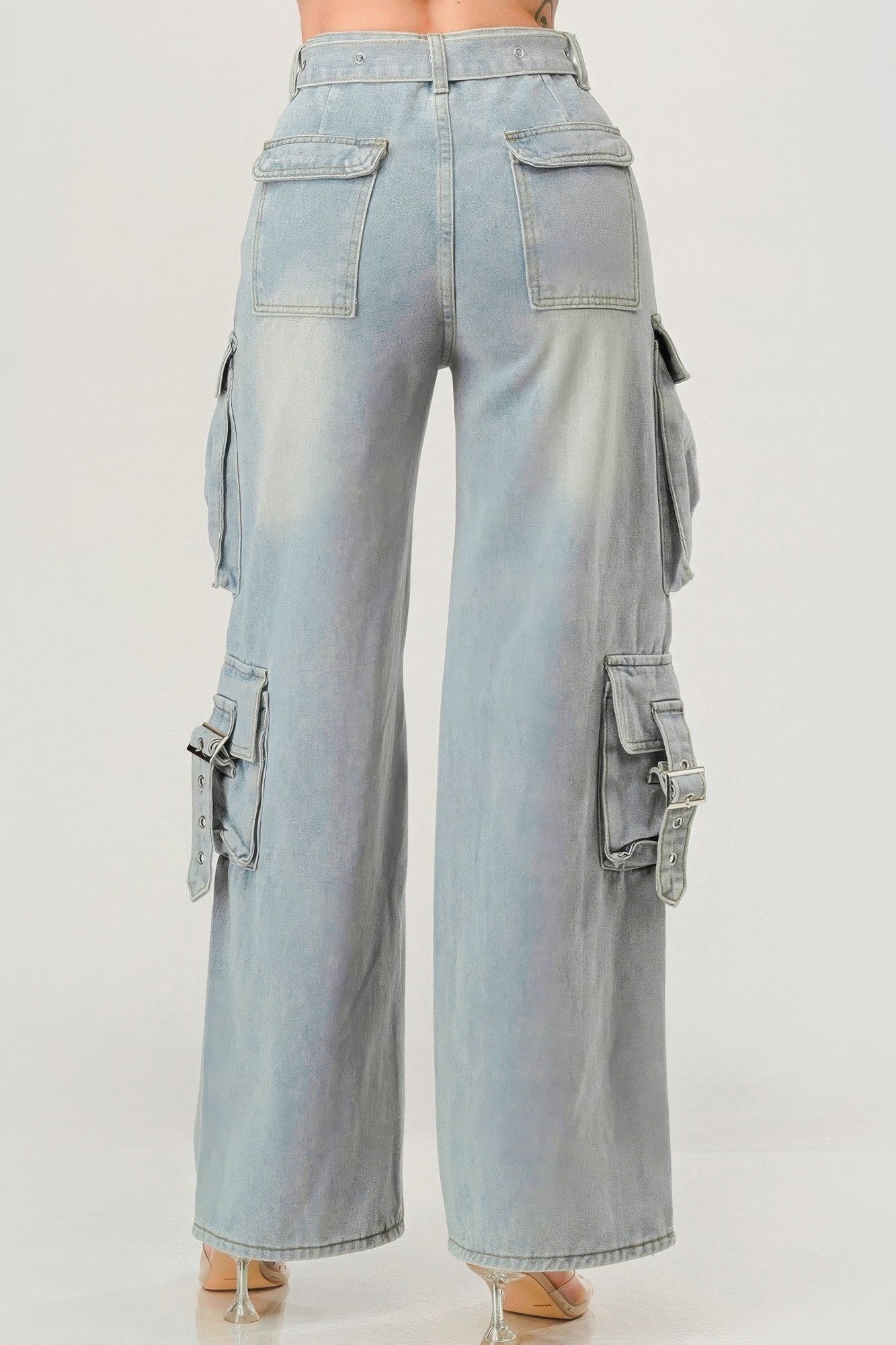 - Belted Denim Cargo Jean - womens jeans at TFC&H Co.