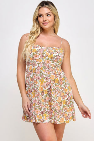 - Plus Floral Tie Back Sleeveless Midi Dress - womens dress at TFC&H Co.