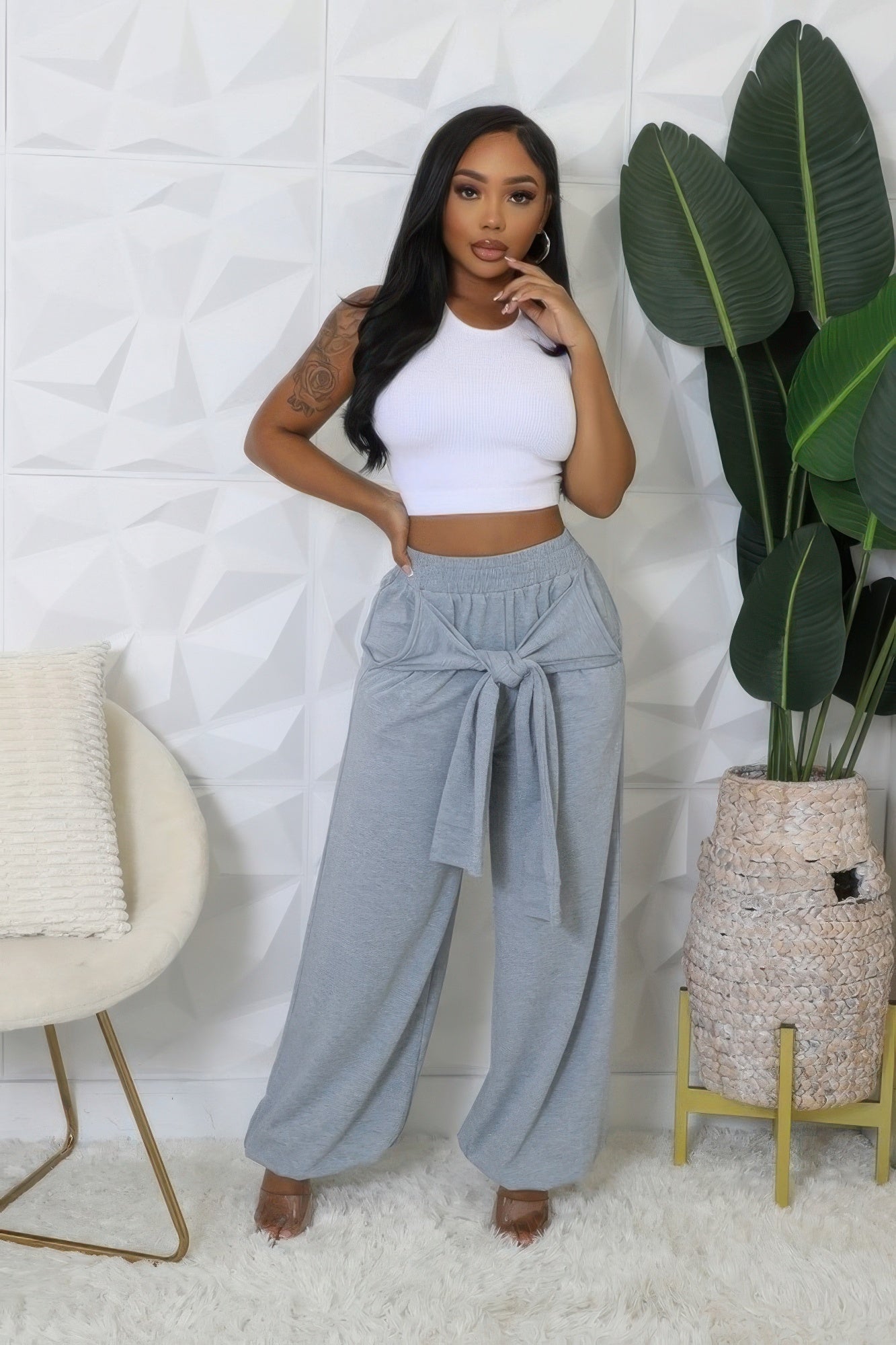 - High-waisted Stretch Pants - womens pants at TFC&H Co.