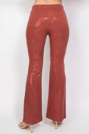 - Sequined Fit & Flare Midrise Pants - womens pants at TFC&H Co.