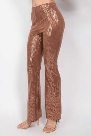 - Sequined Fit & Flare Midrise Pants - womens pants at TFC&H Co.