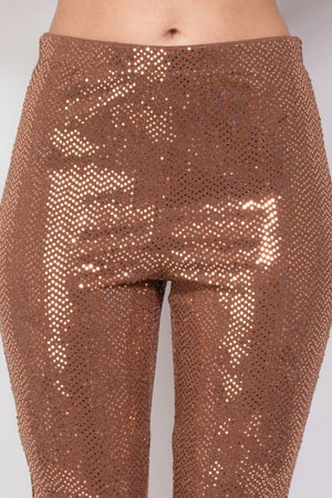 - Sequined Fit & Flare Midrise Pants - womens pants at TFC&H Co.