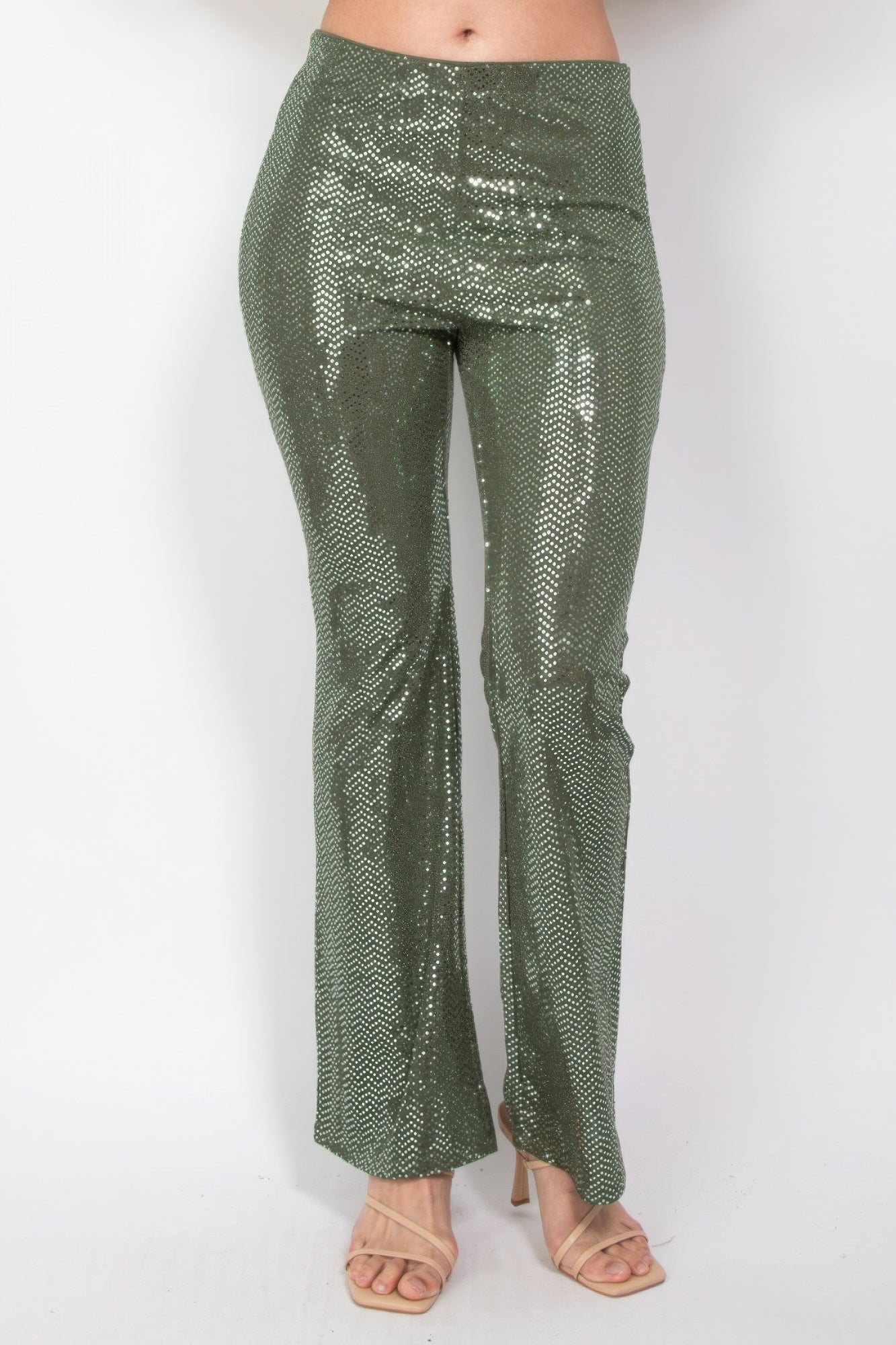 - Sequined Fit & Flare Midrise Pants - womens pants at TFC&H Co.