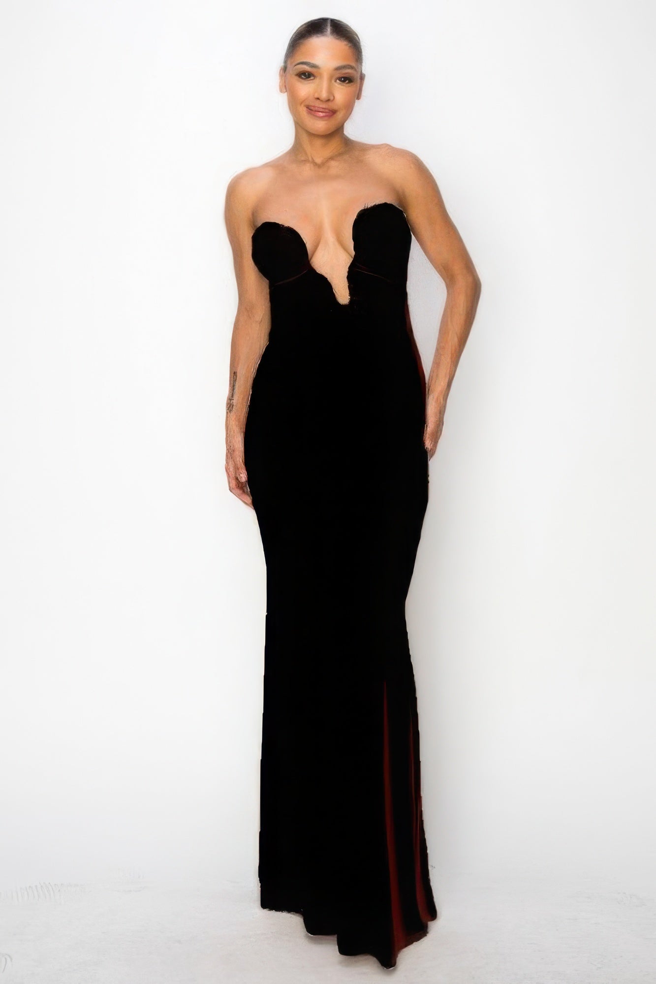 Black - Glitter Ity Tube Maxi Dress for Women - womens dress at TFC&H Co.