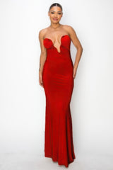 Red - Glitter Ity Tube Maxi Dress for Women - womens dress at TFC&H Co.