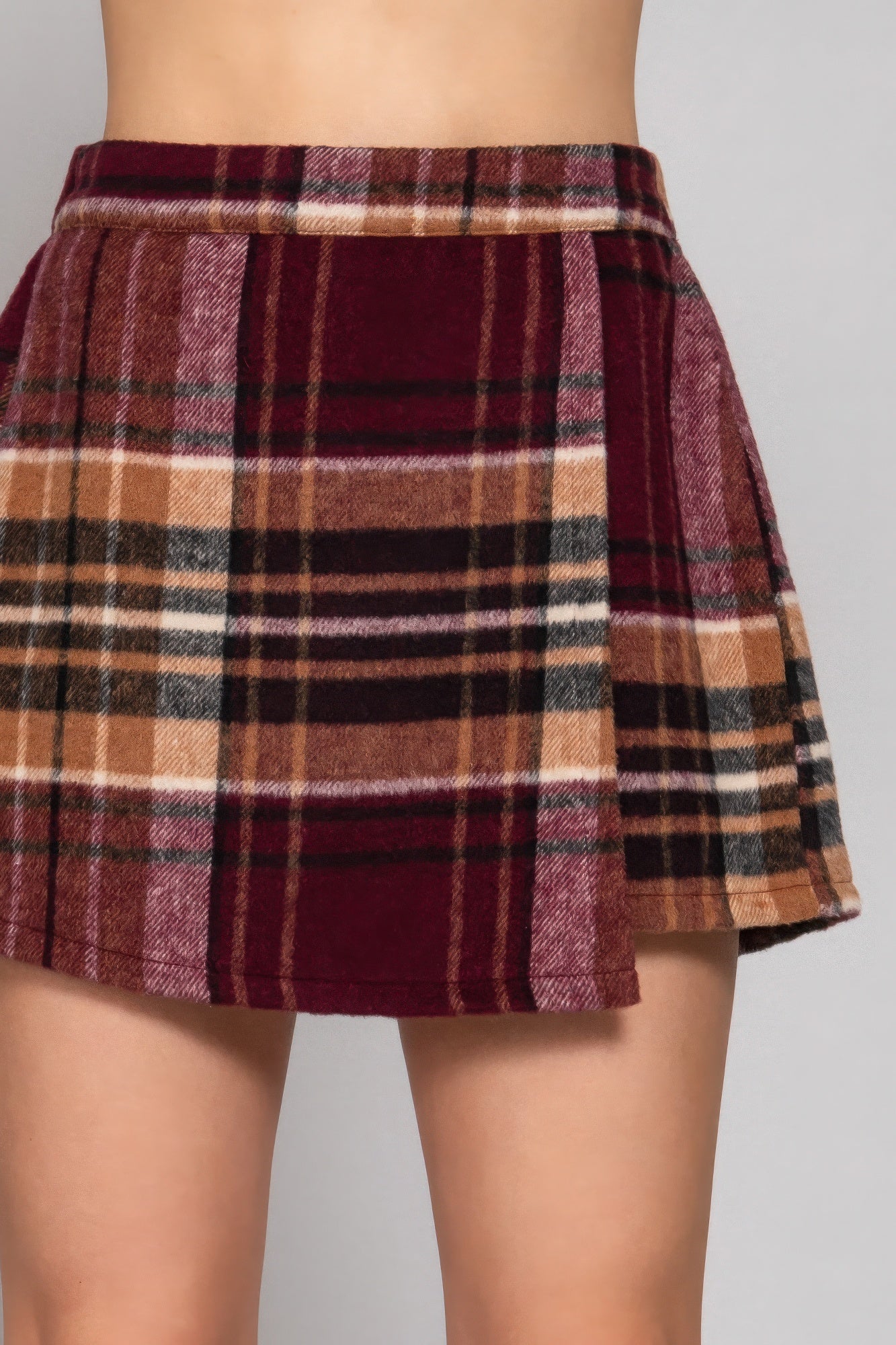 - Wrap Plaid Jacquard Skort - womens skort at TFC&H Co.