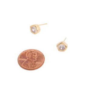 - 14k Gold Dipped Cz Stone Stud Earring - earrings at TFC&H Co.