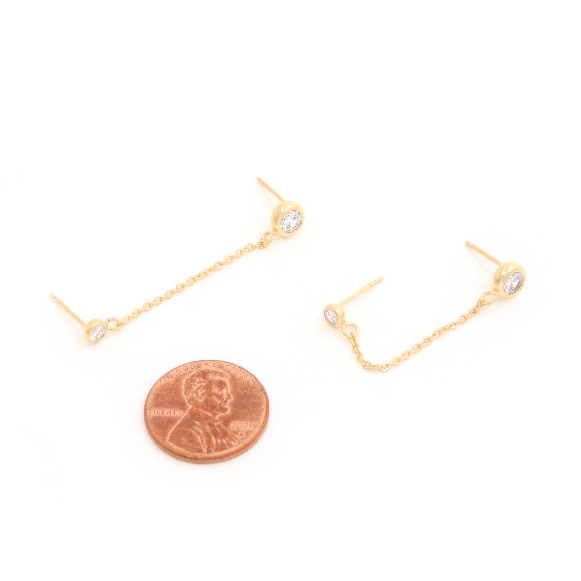 - 14k Gold Dipped Chain Earring - earrings at TFC&H Co.