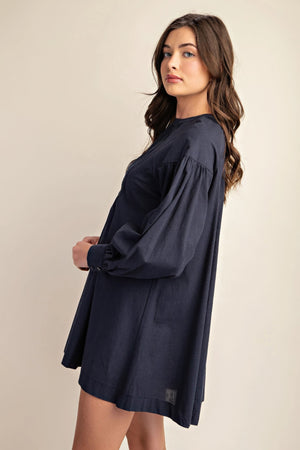 - Long sleeve mini dress with lace detail - womens dress at TFC&H Co.