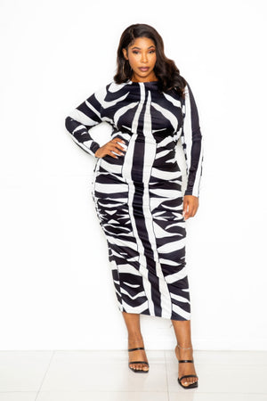 - Animal print ruched bodycon dress - womens dress at TFC&H Co.