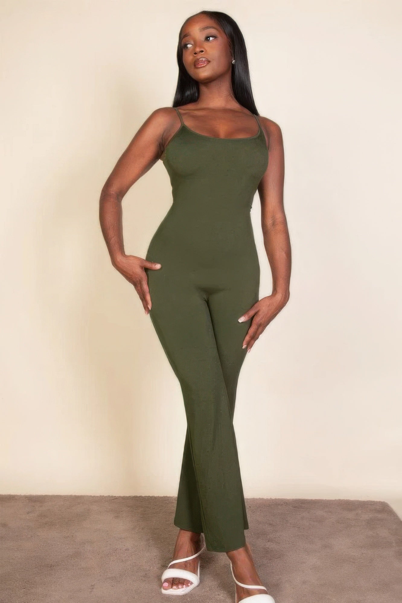 - Ribbed sleeveless wide leg jumpsuit - womens jumpsuit at TFC&H Co.