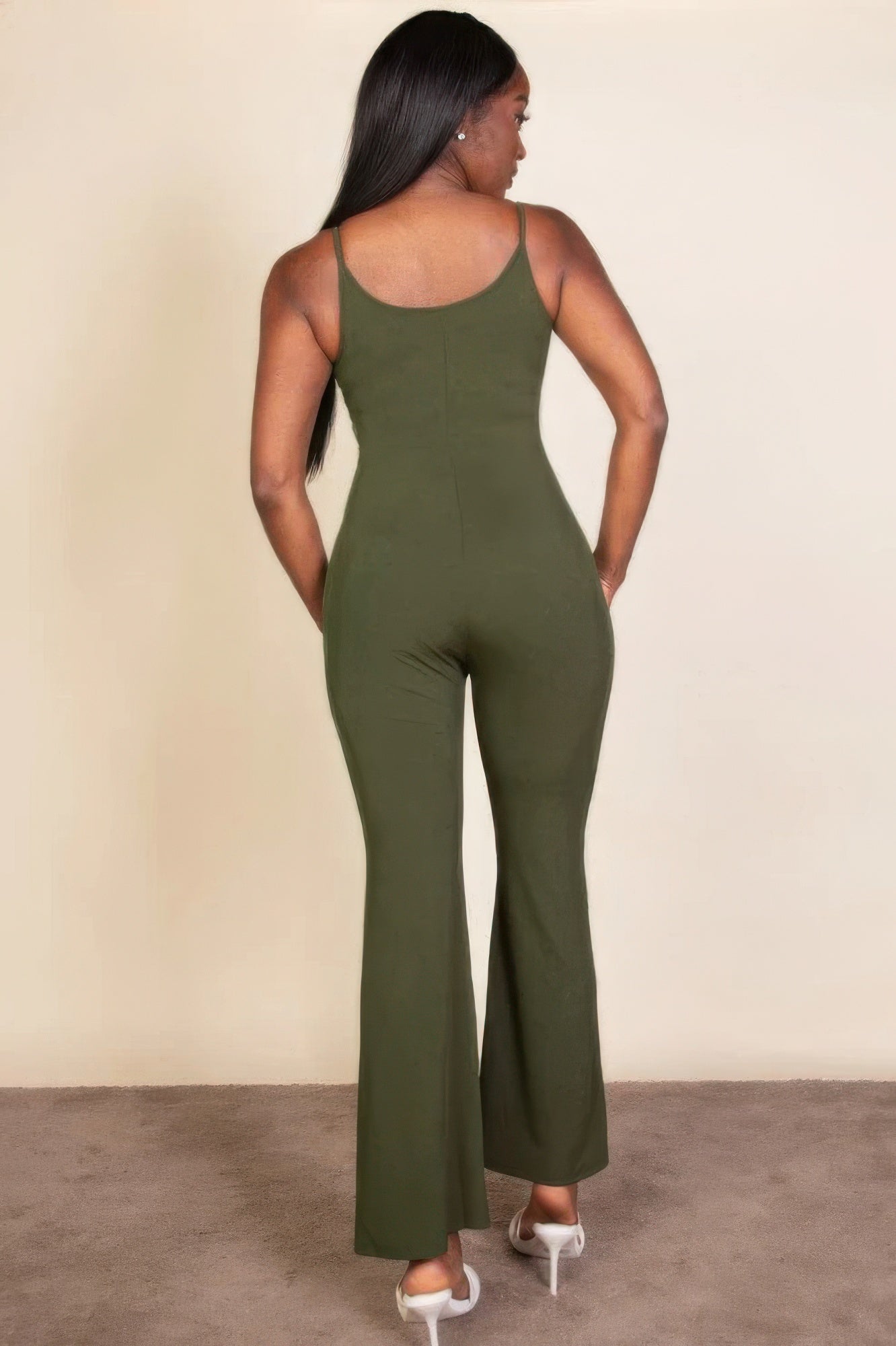 - Ribbed sleeveless wide leg jumpsuit - womens jumpsuit at TFC&H Co.