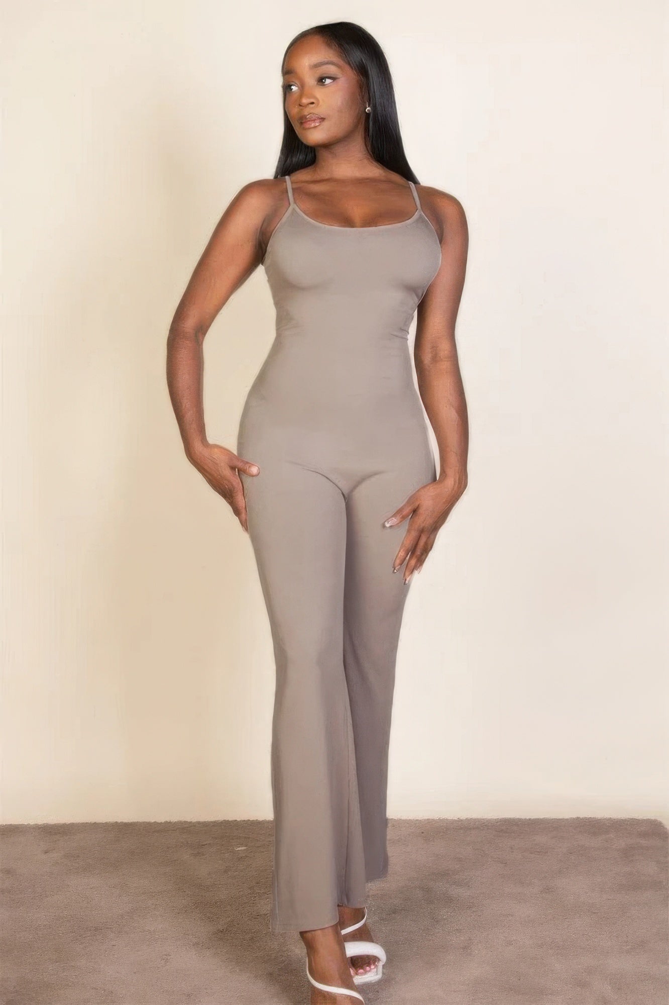 - Ribbed sleeveless wide leg jumpsuit - womens jumpsuit at TFC&H Co.