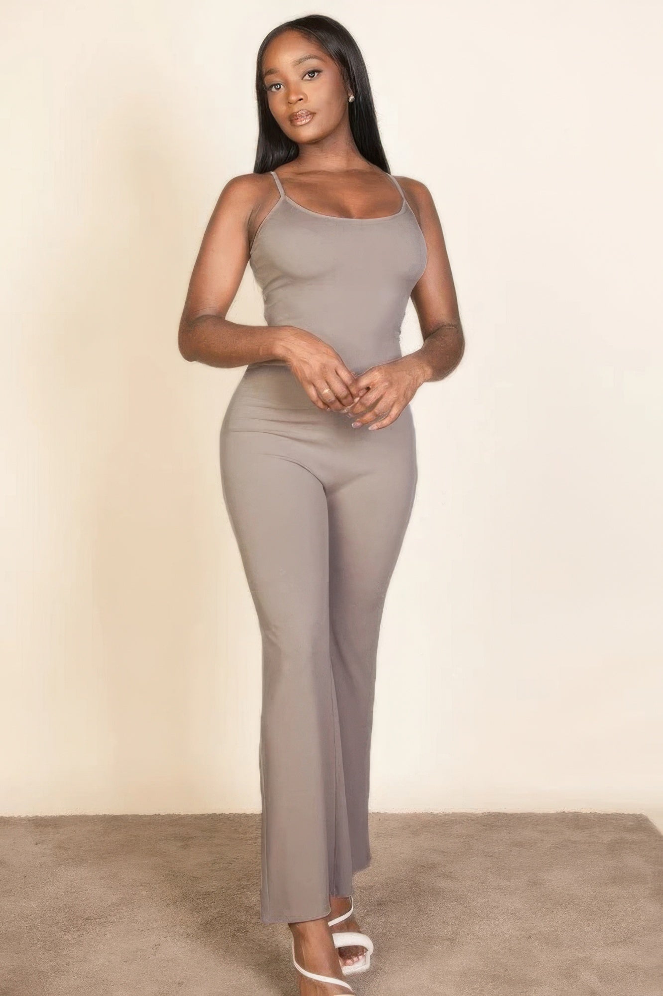 - Ribbed sleeveless wide leg jumpsuit - womens jumpsuit at TFC&H Co.