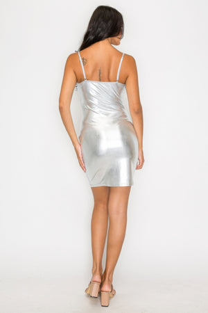 - Scoop neck foil mini dress - women dress at TFC&H Co.