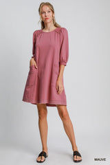 Mauve - French Terry Mini Dress - womens dress at TFC&H Co.