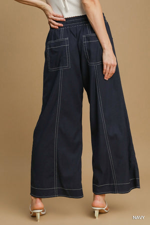 - Wide Leg Pull On Pants - womens pants at TFC&H Co.