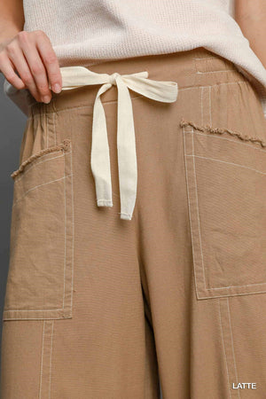 - Wide Leg Pull On Pants - womens pants at TFC&H Co.