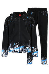 Black Sky Blue - Men's Paint Splatter Fleece Set - mens jogging set at TFC&H Co.