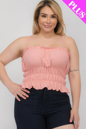 - Plus Size Tiered Shirred Body Crop Top - womens crop top at TFC&H Co.