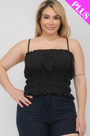 - Plus Size Tiered Shirred Body Crop Top - womens crop top at TFC&H Co.