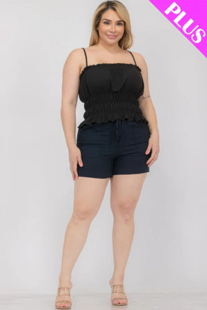 - Plus Size Tiered Shirred Body Crop Top - womens crop top at TFC&H Co.