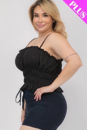 - Plus Size Tiered Shirred Body Crop Top - womens crop top at TFC&H Co.