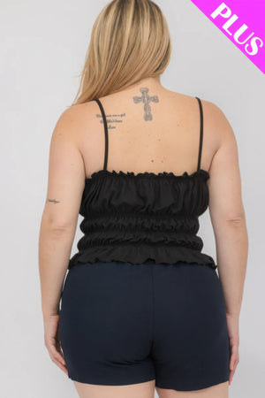 - Plus Size Tiered Shirred Body Crop Top - womens crop top at TFC&H Co.