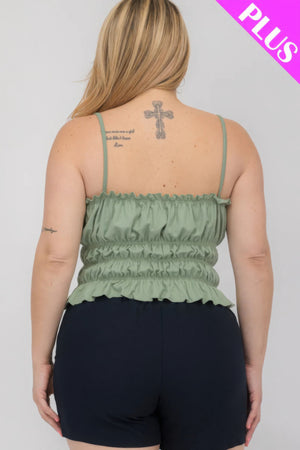 - Plus Size Tiered Shirred Body Crop Top - womens crop top at TFC&H Co.