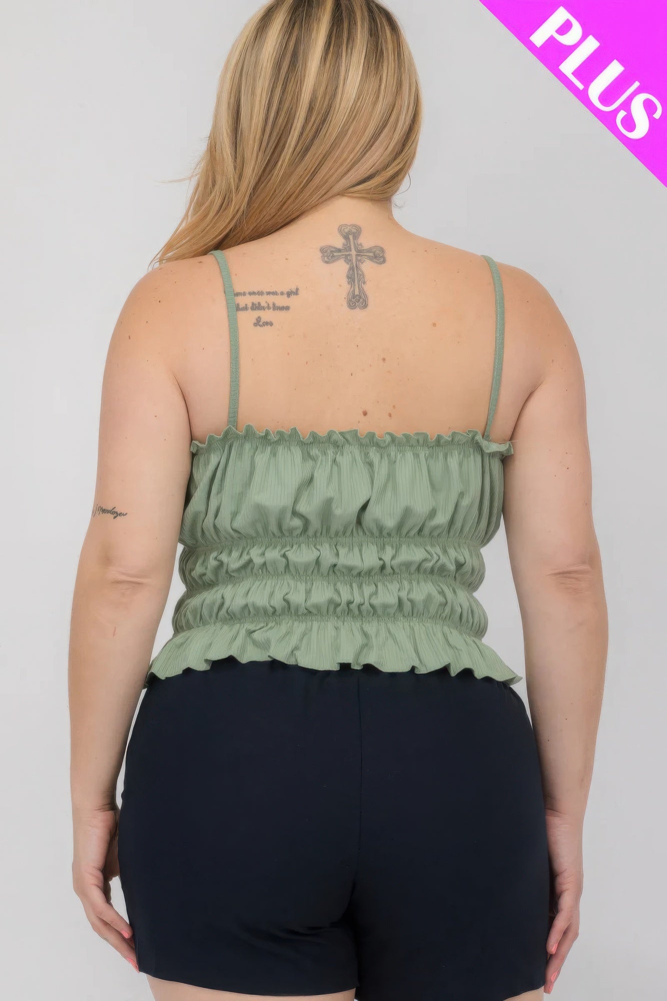 - Plus Size Tiered Shirred Body Crop Top - womens crop top at TFC&H Co.