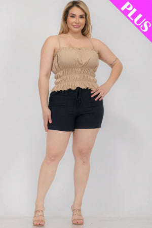 - Plus Size Tiered Shirred Body Crop Top - womens crop top at TFC&H Co.